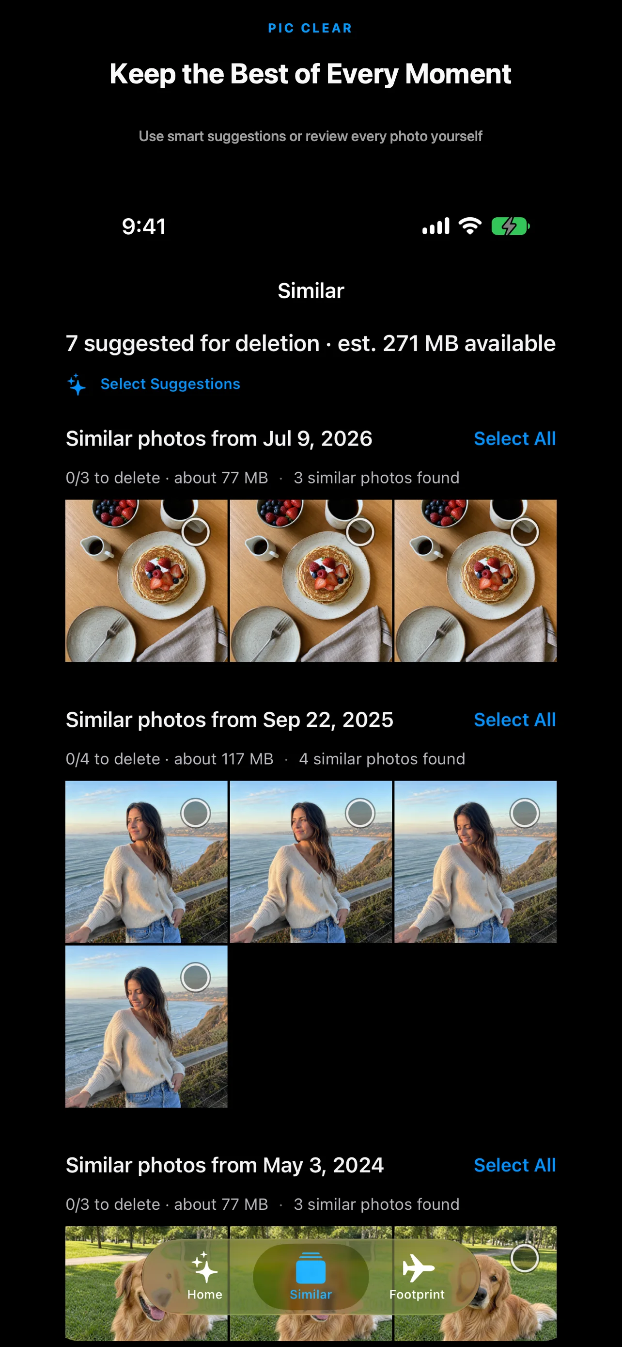 Side-by-side similar photo review